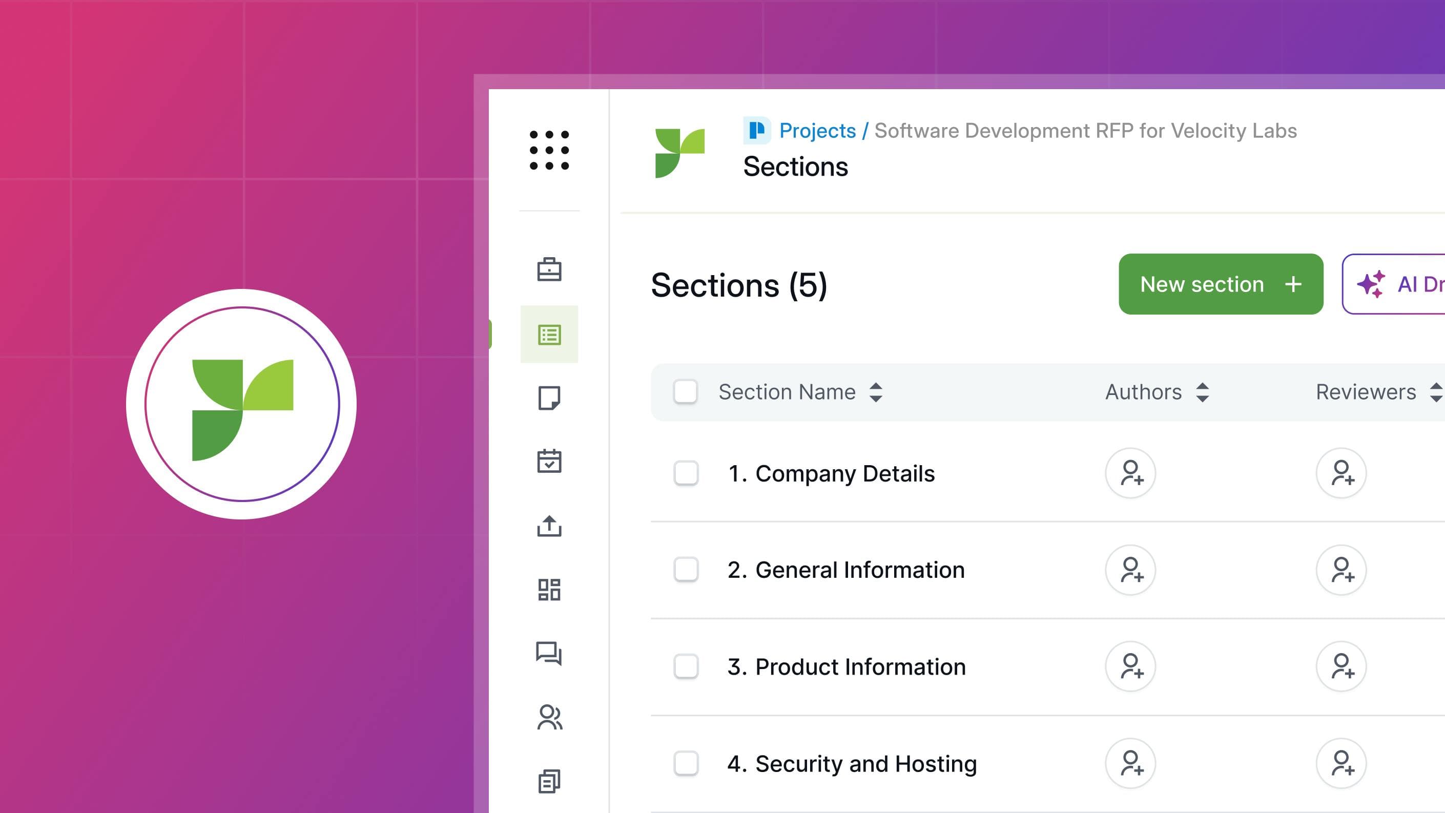 Proposal Builder with AI-generated proposal cards